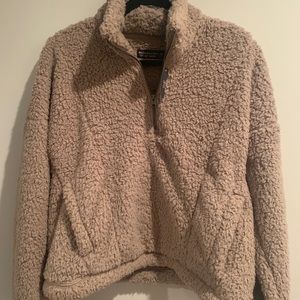 Abercrombie and Fitch Sherpa quarter zip NWT